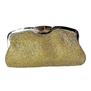 Sophia Collection Gold Rhinestone Clutch Detachable Chain Retro Glam Rocker NWT